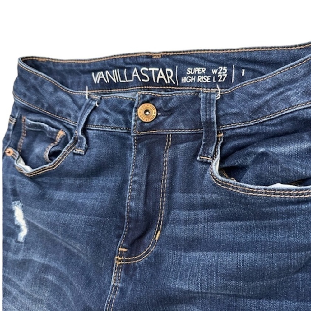 Vanilla Star high waisted ripped skinny jeans size 1 - Picture 5 of 6